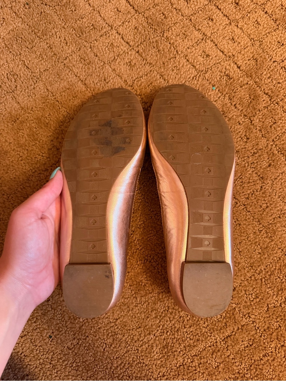 Kate Spade Gold Bow Flats Women’s Size 8 - Picture 7 of 9